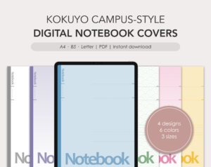 Kokuyo Campus-style digital notebook covers