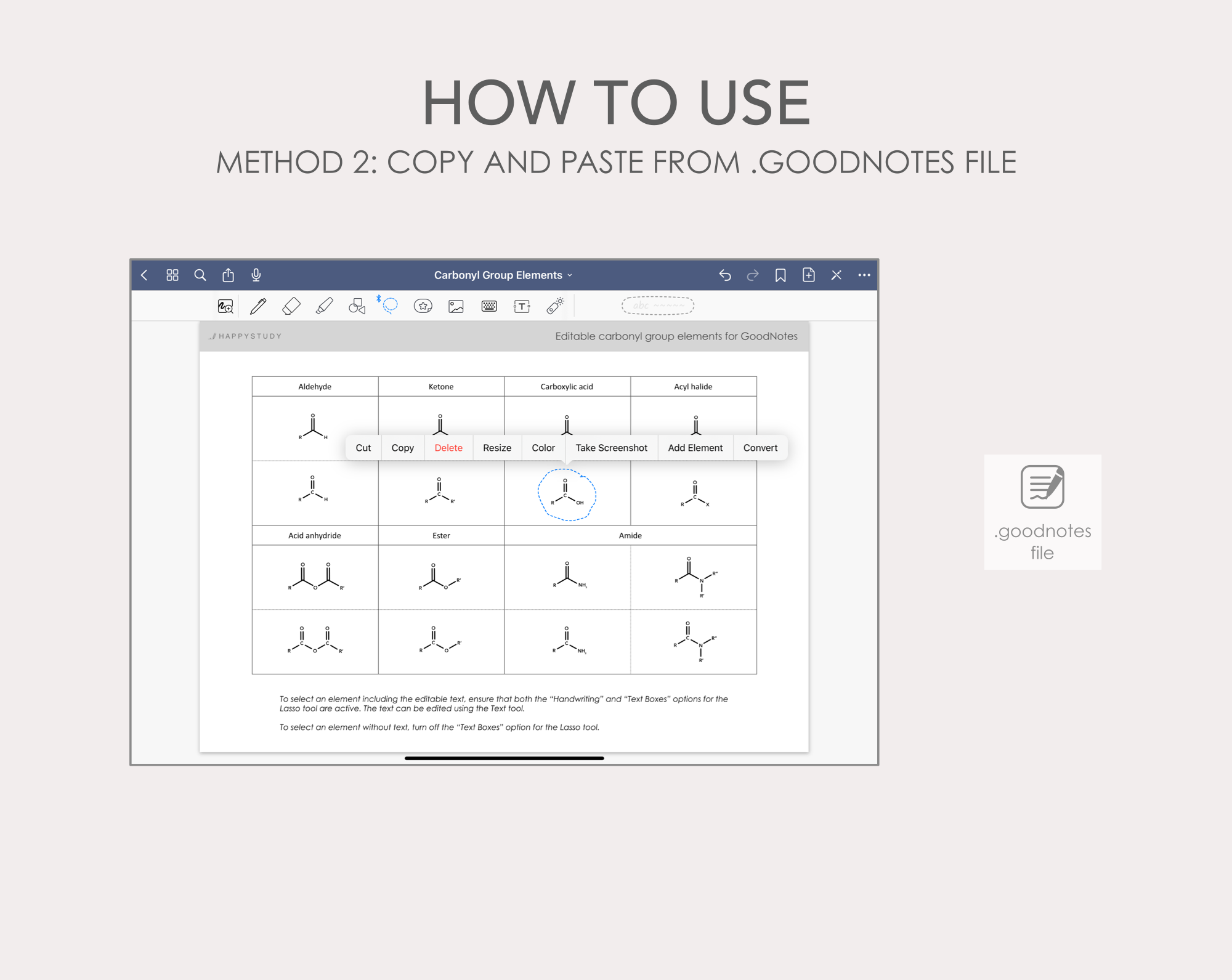 GoodNotes editable carbonyl group elements - Image 5