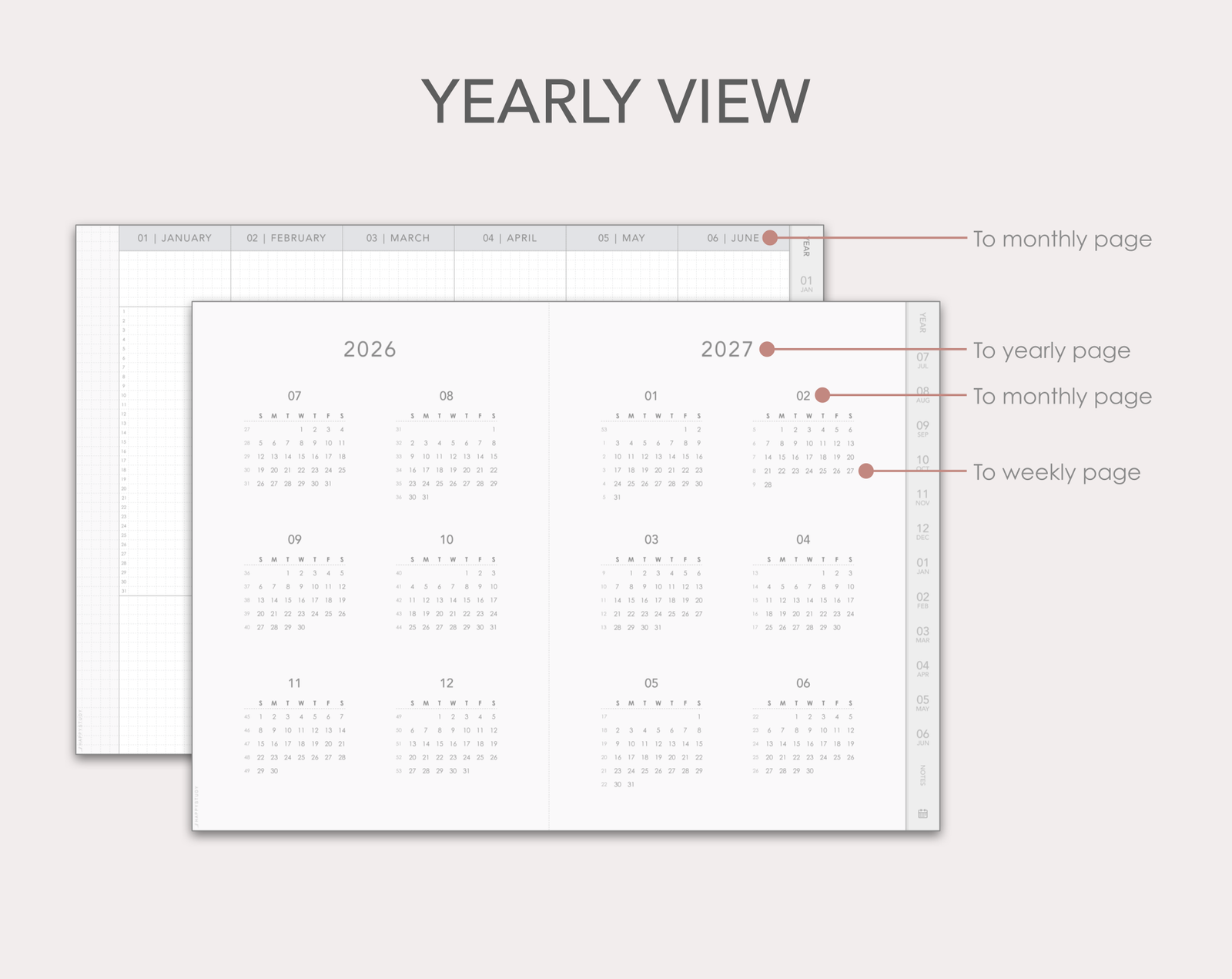 Hobonichi-style 2026-2027 mid-year digital planner - Image 2