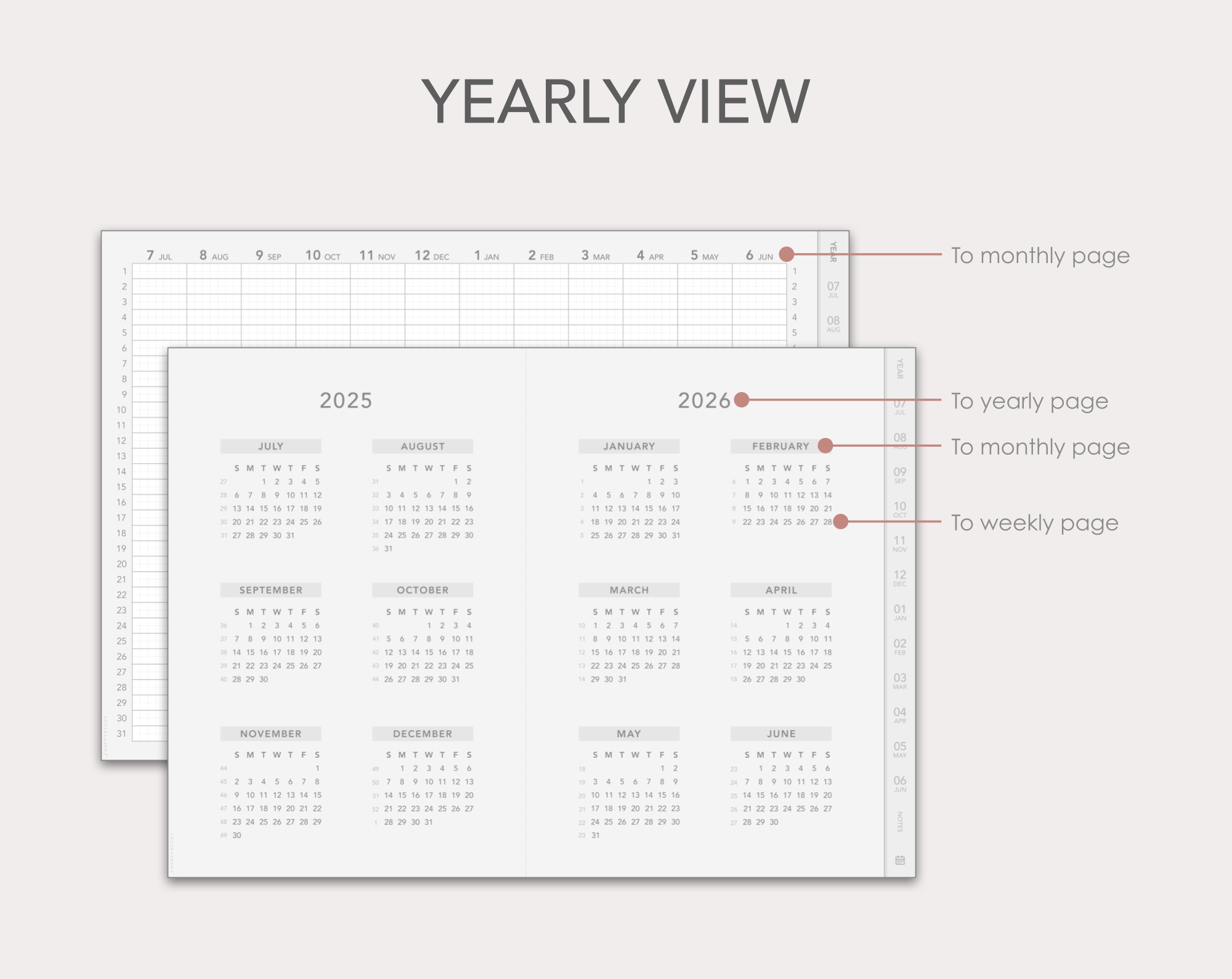 Jibun Techo-style 2025-2026 mid-year digital planner - Image 3