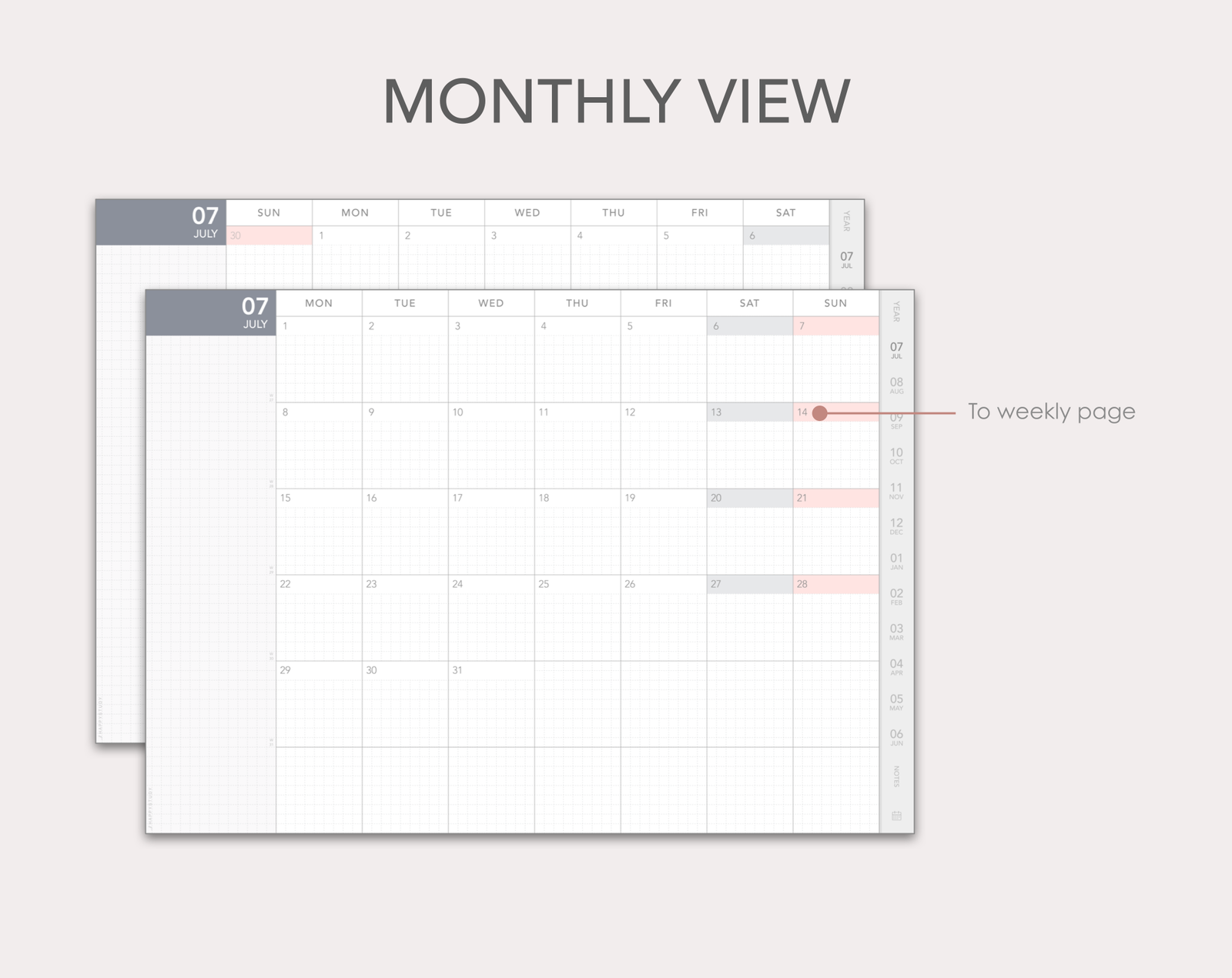 Hobonichi-style 2026-2027 mid-year digital planner - Image 3