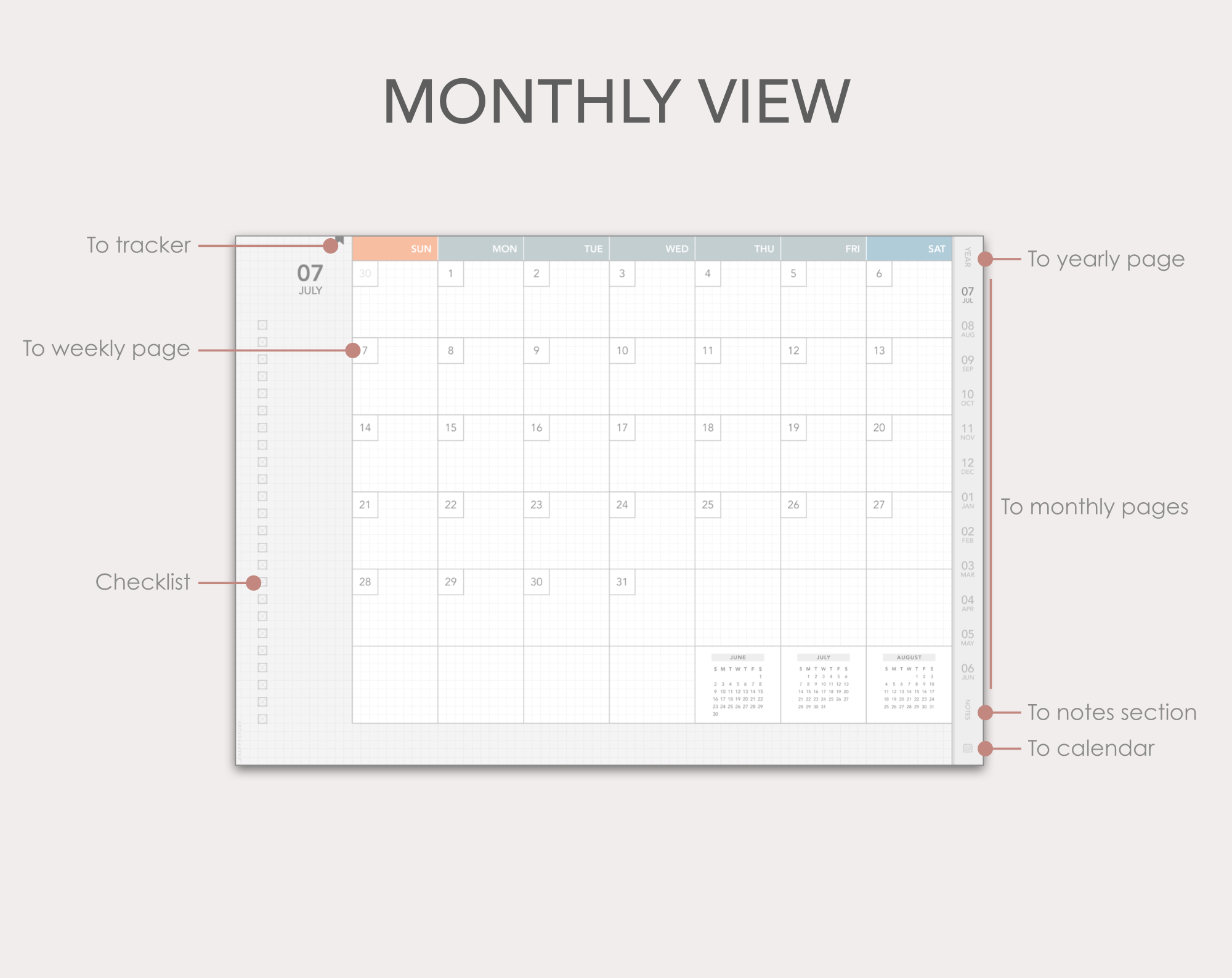 Jibun Techo-style 2025-2026 mid-year digital planner - Image 4