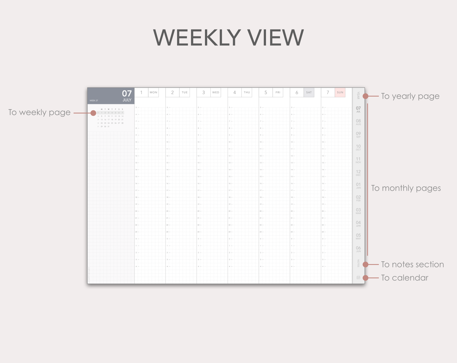 Hobonichi-style 2026-2027 mid-year digital planner - Image 4