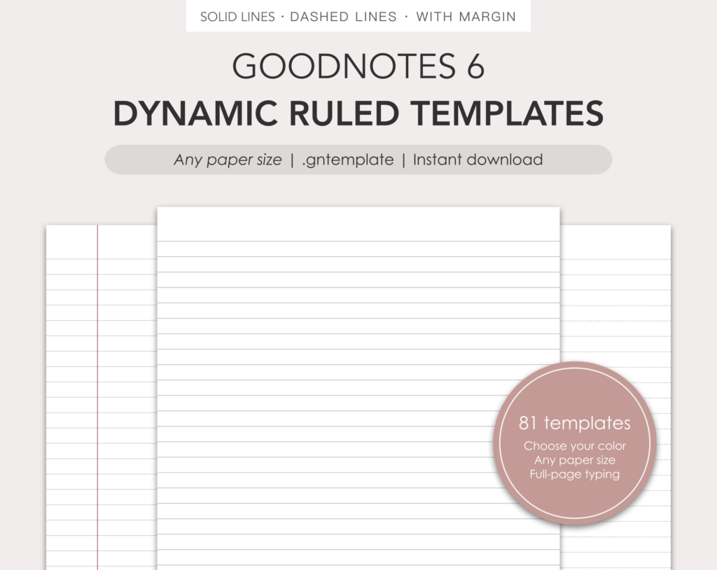 Dynamic ruled templates for Goodnotes 6 – HappyStudy