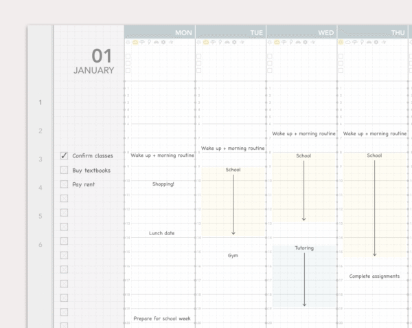 [SAMPLE] Jibun Techo Lite-style undated digital planner - Image 2