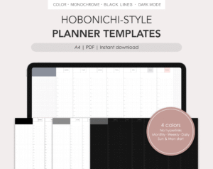Hobonichi-style individual planner templates