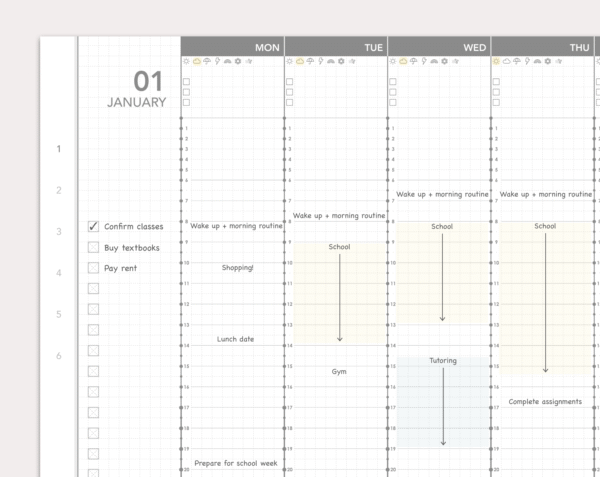 [SAMPLE] Jibun Techo Lite-style undated digital planner - Image 3