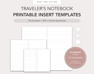 Traveler's Notebook Printable Inserts | TN Standard