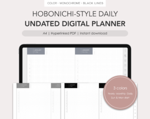 [SAMPLE] Hobonichi-style daily undated digital planner